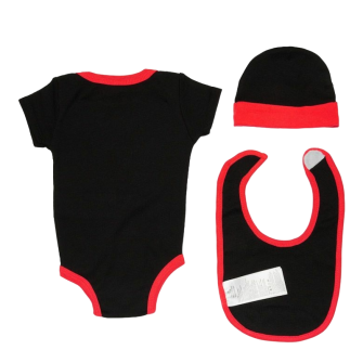 Air Jordan Flight 3-Piece Infant Baby Set ''Black/Red''